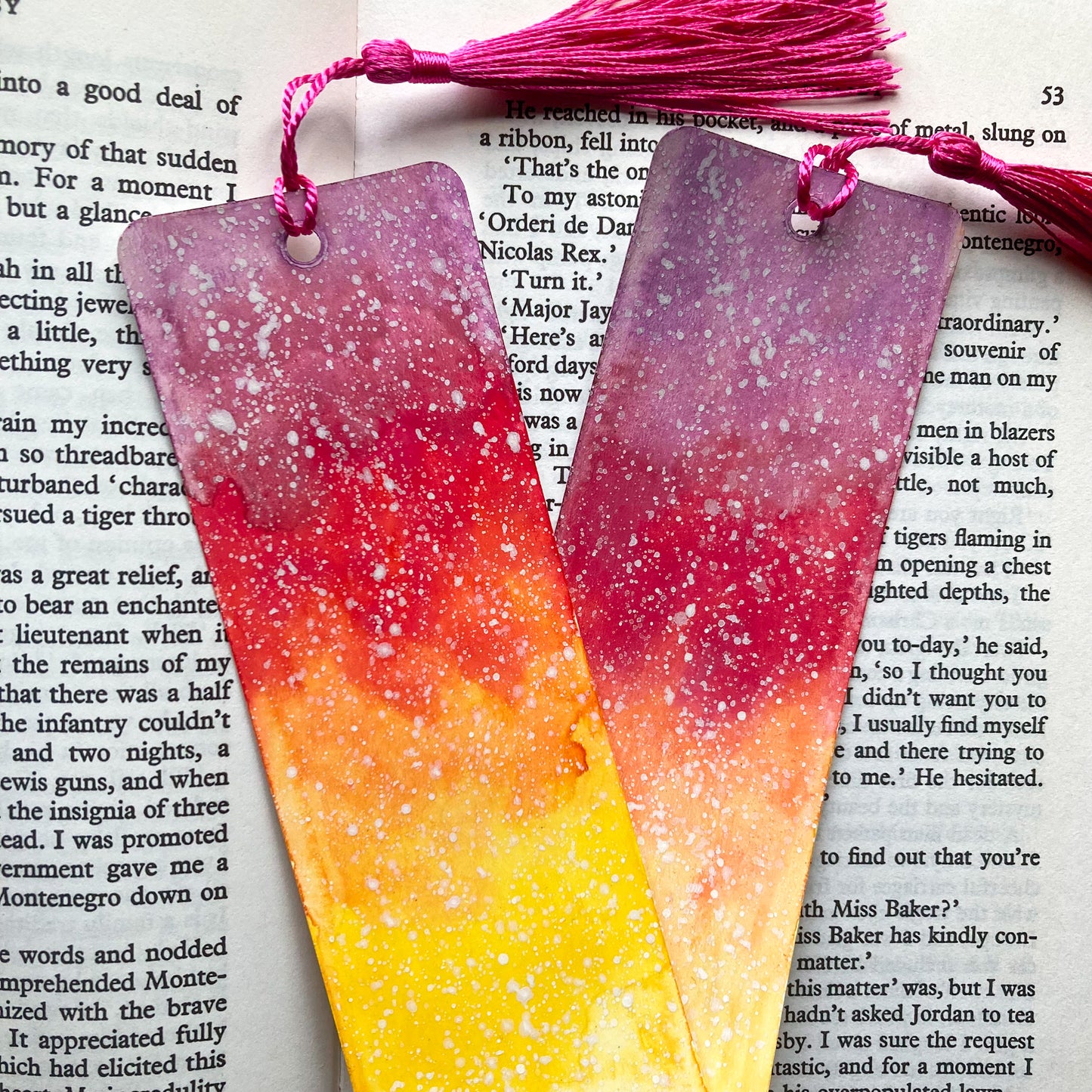 Sunset Galaxy Handpainted Bookmark