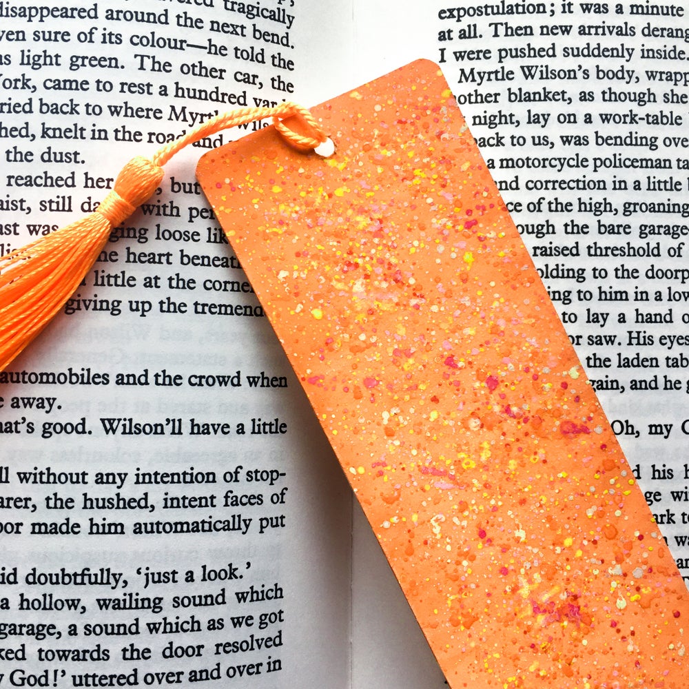 Orange Confetti Handpainted Bookmark