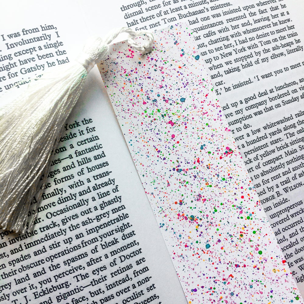 Rainbow Confetti Handpainted Bookmark