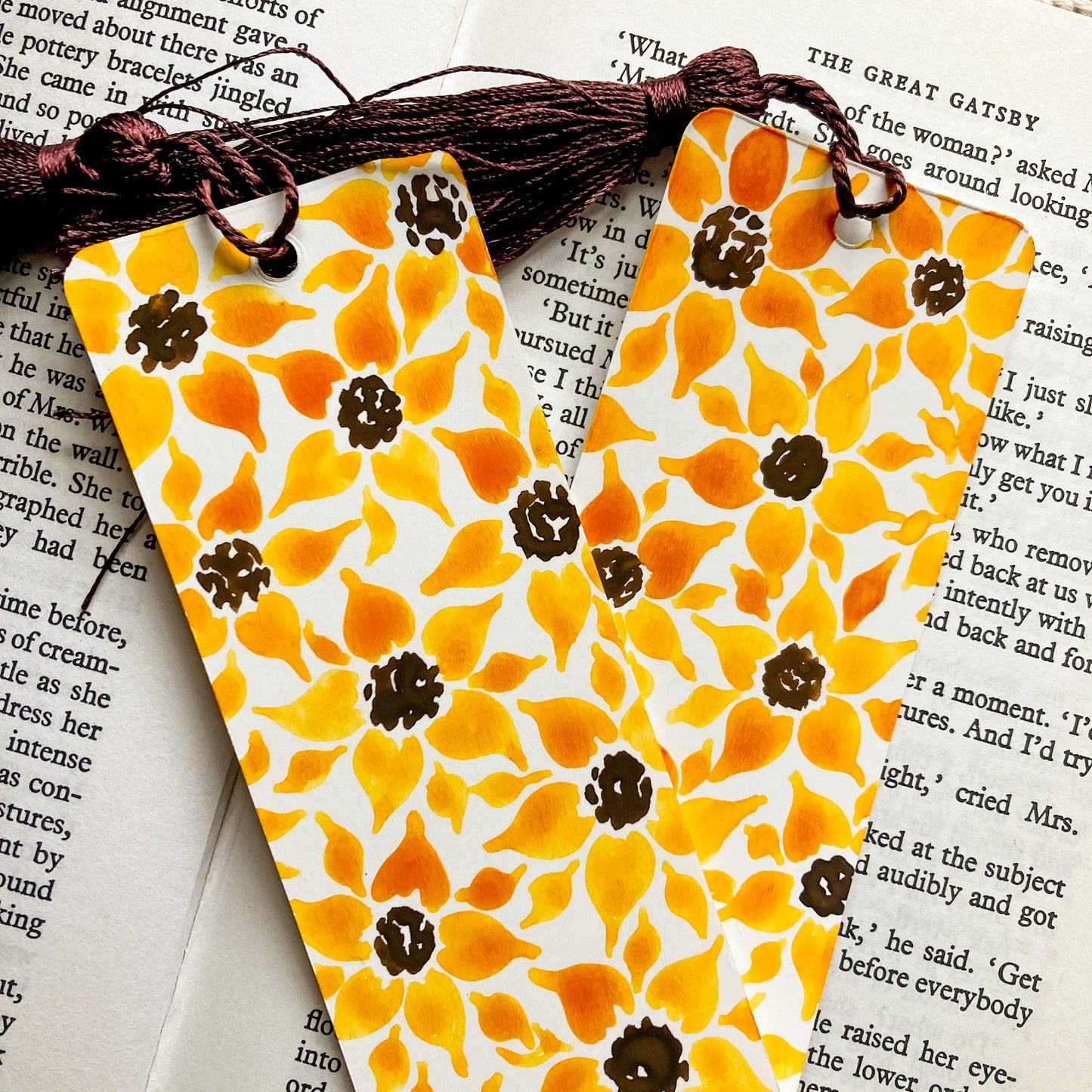 Sunflower Field Handpainted Bookmark