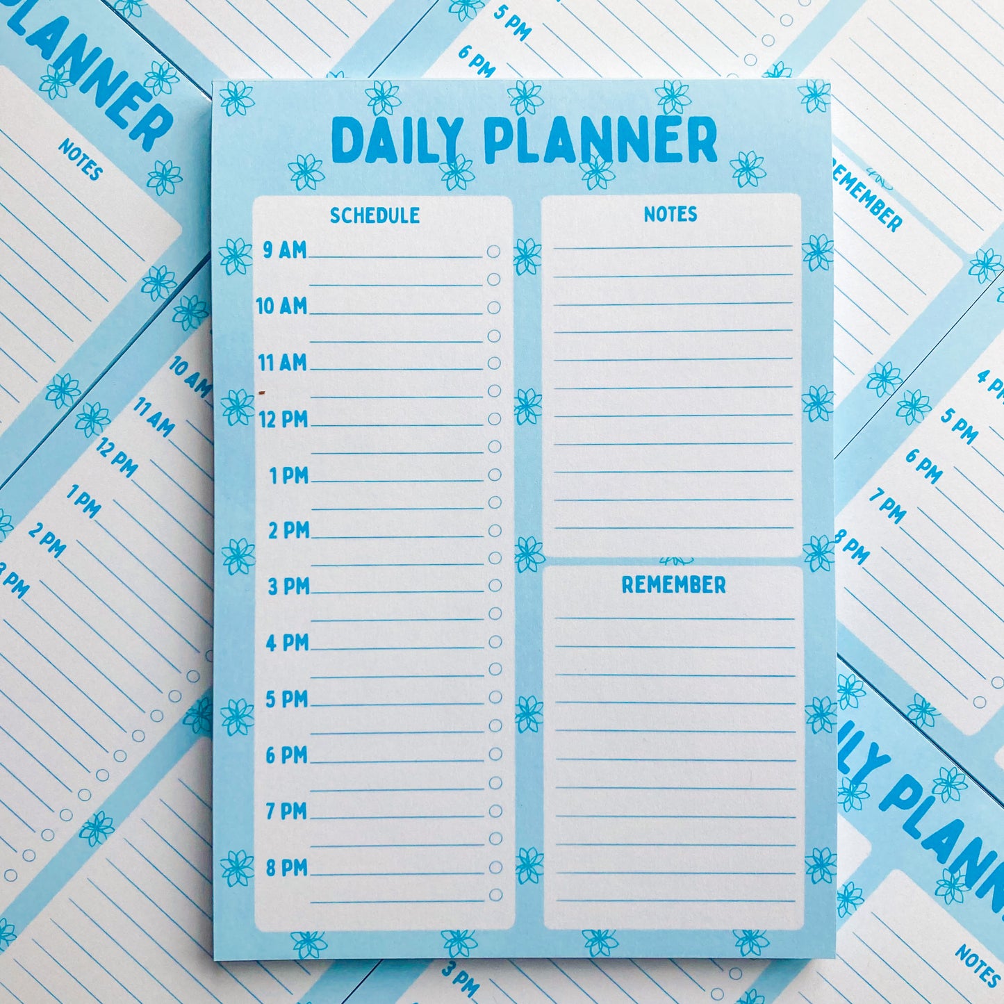 Blue Floral Daily Planner