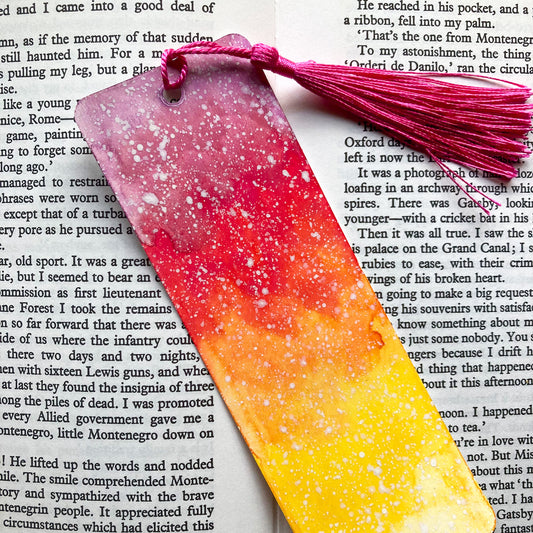Sunset Galaxy Handpainted Bookmark