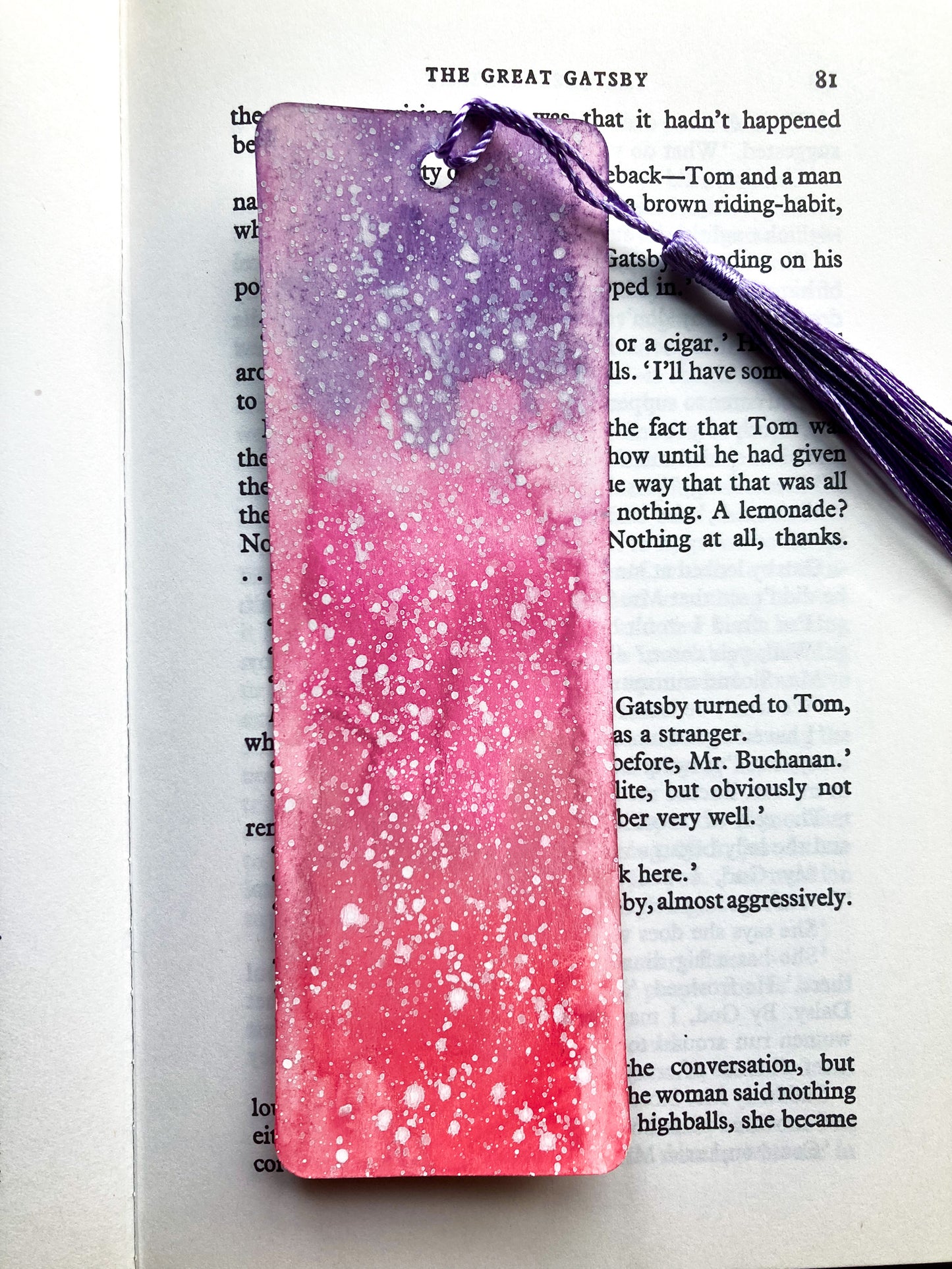 Pink Haze Handpainted Bookmark