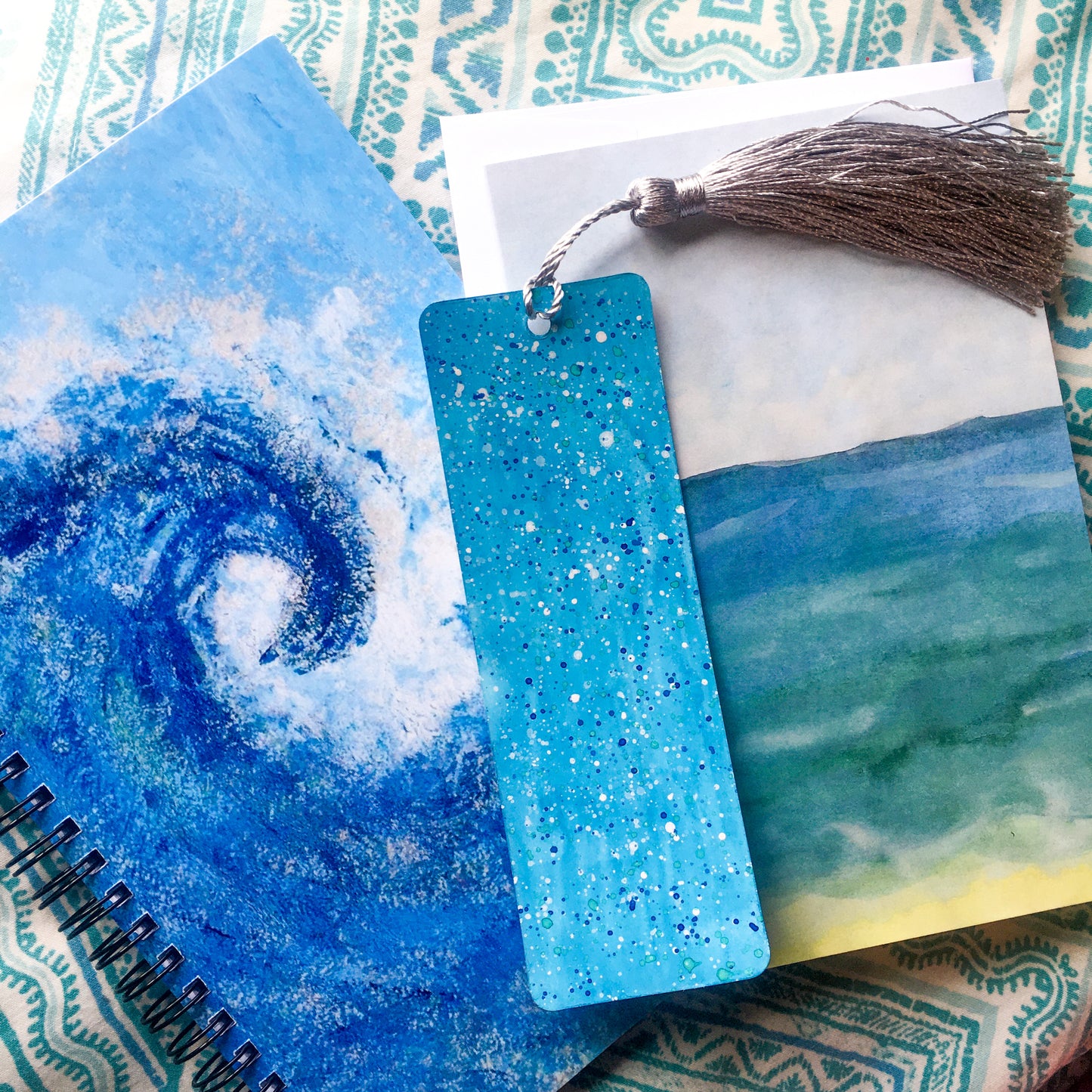 Sea Glass Handpainted Bookmark